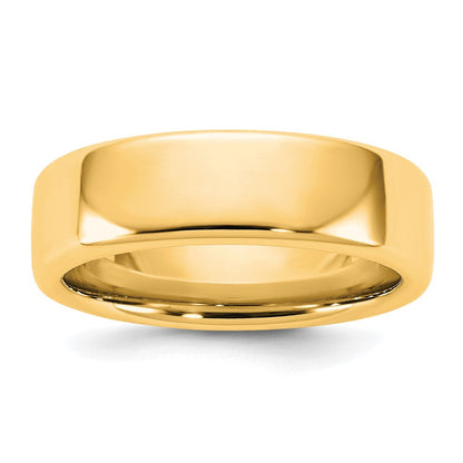 14K Gelbgold 6mm Trauring mit europäischer Komfortpassform