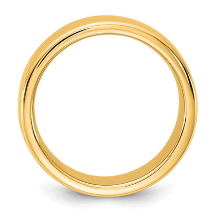 14K Gelbgold 7 mm europäischer Komfortpassform-Ehering