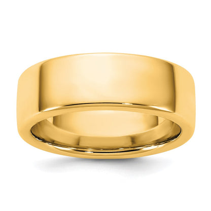 14K Gelbgold 7 mm europäischer Komfortpassform-Ehering