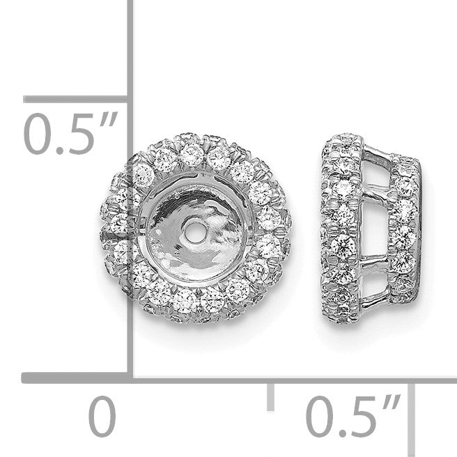 14K Weißgold Ohrring-Jackets mit im Labor gezüchteten Diamanten, VS/SI, FGH