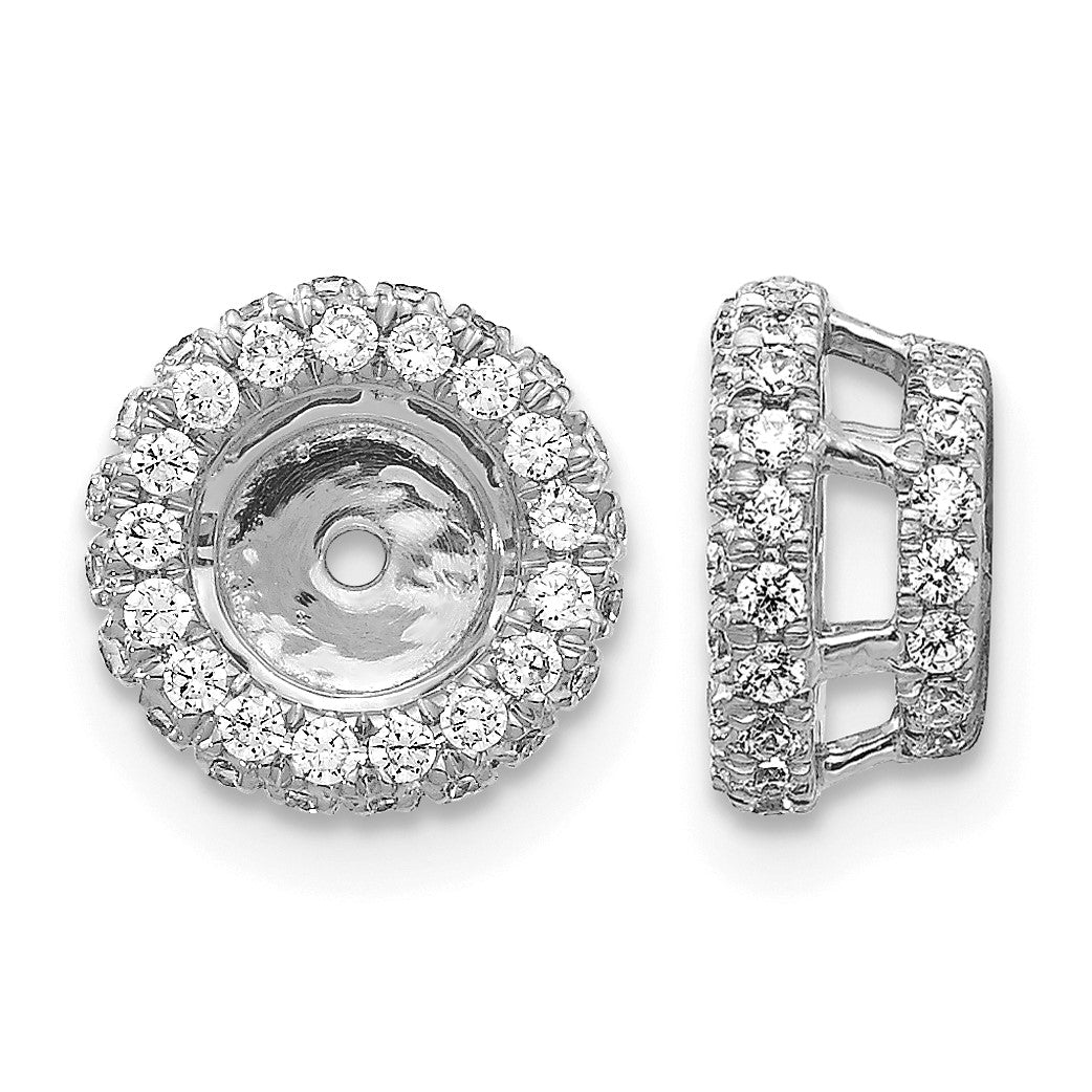 14K Weißgold Ohrring-Jackets mit im Labor gezüchteten Diamanten, VS/SI, FGH