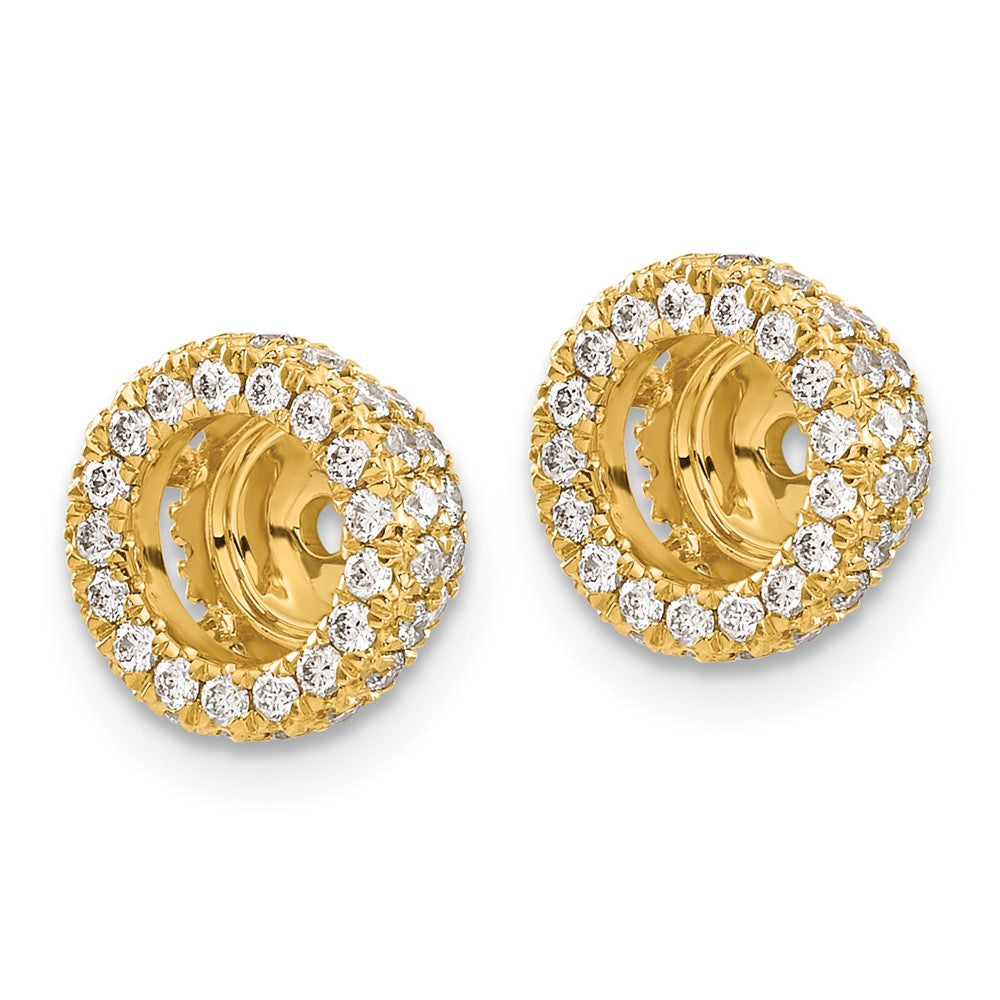 14K Gelbgold Ohrring-Jacket mit 0,625 ct. im Labor gezüchteten Diamanten VS/SI+ G+ für 5 mm Ohrringe