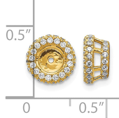 14K Gelbgold Ohrring-Jacket mit 0,625 ct. im Labor gezüchteten Diamanten VS/SI+ G+ für 5 mm Ohrringe