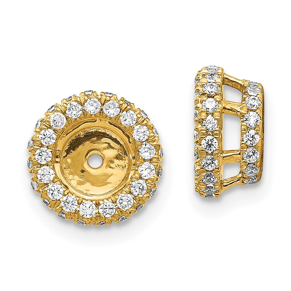 14K Gelbgold Ohrring-Jacket mit 0,625 ct. im Labor gezüchteten Diamanten VS/SI+ G+ für 5 mm Ohrringe