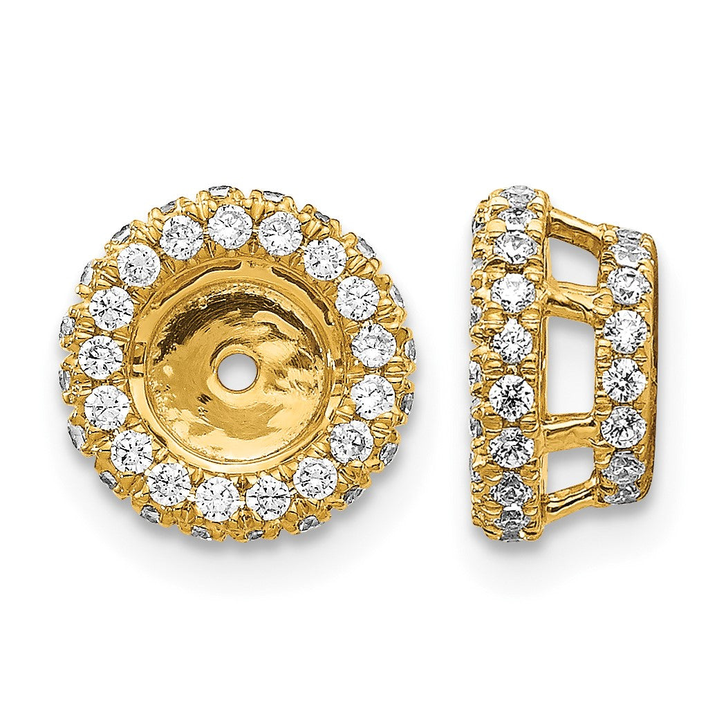 14K Gelbgold Ohrring-Jacket mit 0,625 ct. im Labor gezüchteten Diamanten VS/SI+ G+ für 5 mm Ohrringe