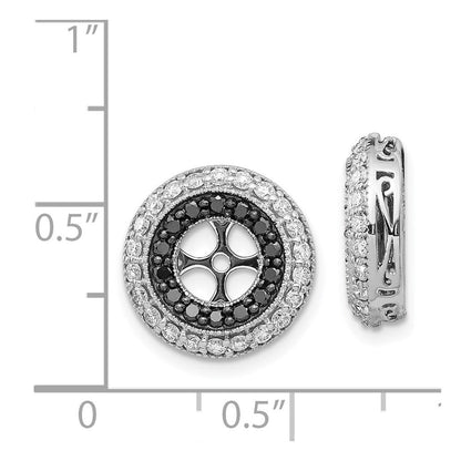 14K Weißgold Schwarz und Diamant Ohrring Jacken