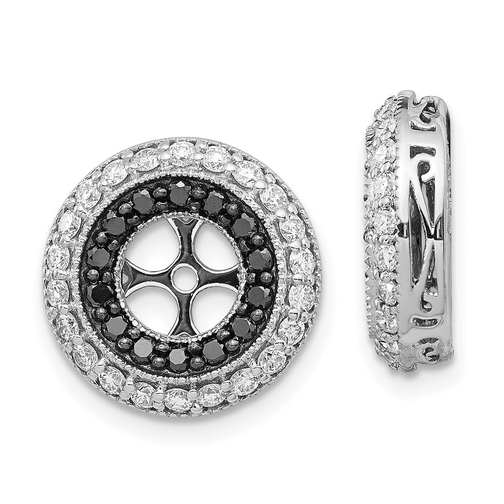 14K Weißgold Schwarz und Diamant Ohrring Jacken