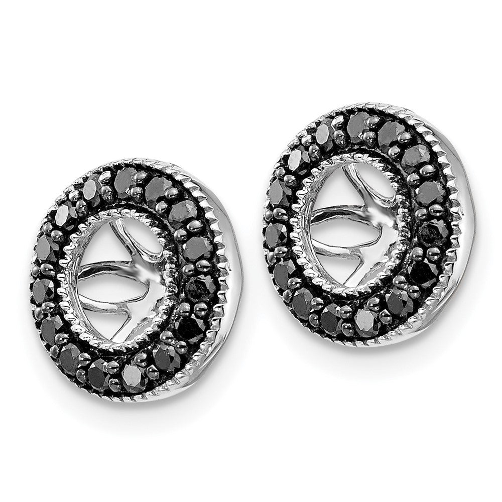 14K Weißgold 1/4ct Schwarz Diamant Ohrring Jacken