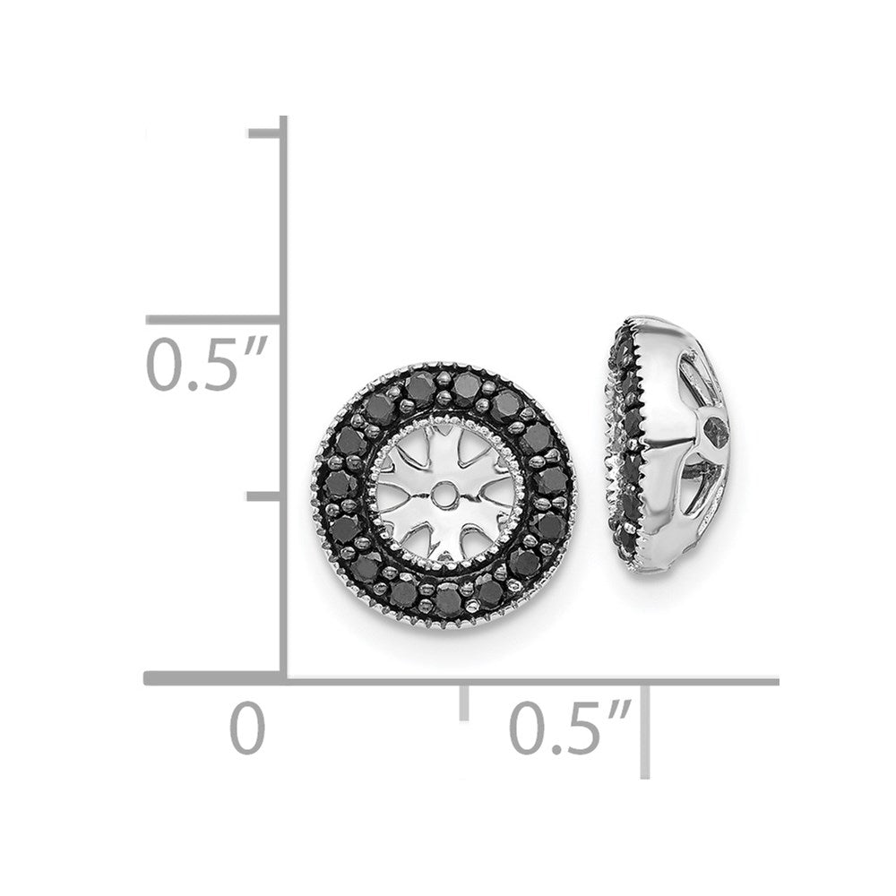 14K Weißgold 1/4ct Schwarz Diamant Ohrring Jacken