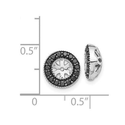 14K Weißgold 1/4ct Schwarz Diamant Ohrring Jacken