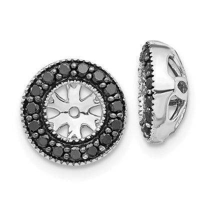 14K Weißgold 1/4ct Schwarz Diamant Ohrring Jacken