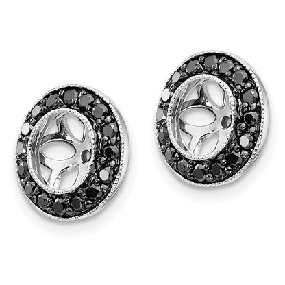 14K Weißgold 1/3ct Schwarz Diamant Ohrring Jacken