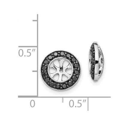 14K Weißgold 1/3ct Schwarz Diamant Ohrring Jacken