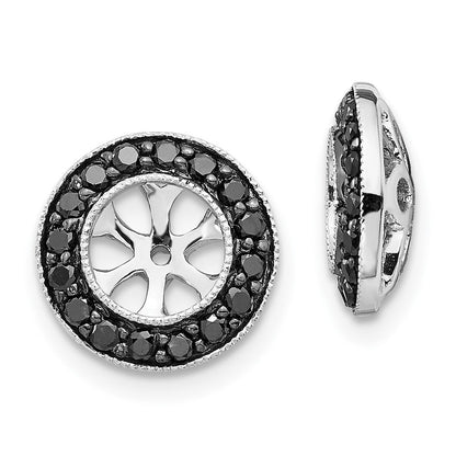14K Weißgold 1/3ct Schwarz Diamant Ohrring Jacken