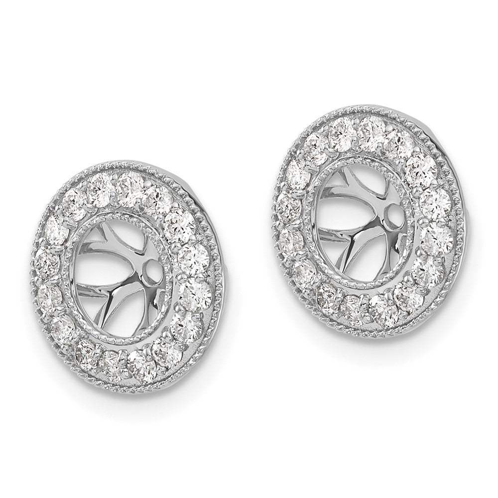 14K Weißgold Ohrring-Jacket mit 0,625 ct. im Labor gezüchteten Diamanten, VS/SI+ G+, 6 mm