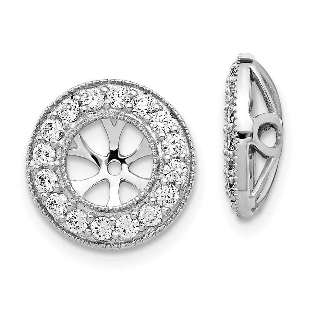 14K Weißgold Ohrring-Jacket mit 0,625 ct. im Labor gezüchteten Diamanten, VS/SI+ G+, 6 mm