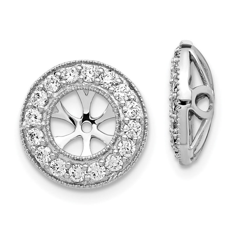14K Weißgold Ohrring-Jacket mit 0,625 ct. im Labor gezüchteten Diamanten, VS/SI+ G+, 6 mm