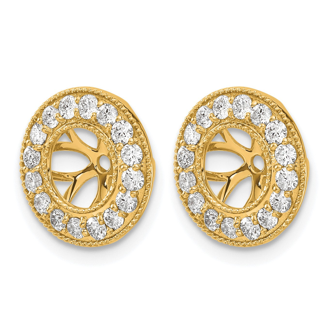 585 Gelbgold Diamant-Kreis-Ohrring-Jackets, 0,75 ct