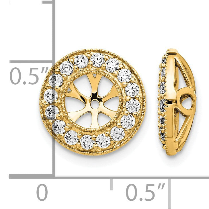 585 Gelbgold Diamant-Kreis-Ohrring-Jackets, 0,75 ct
