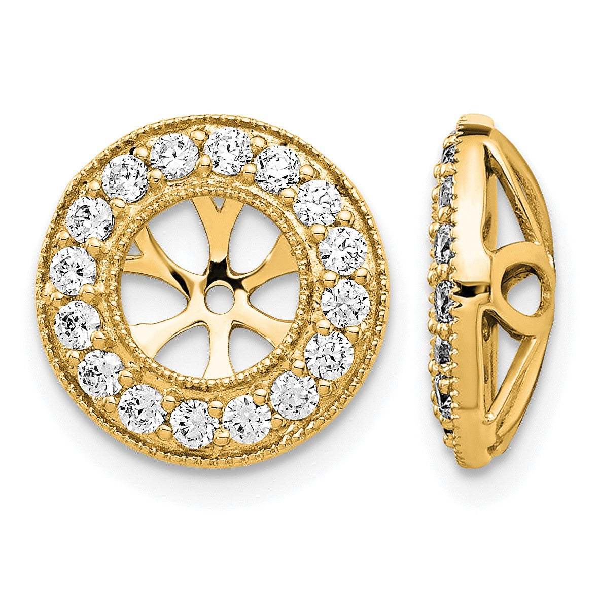 585 Gelbgold Diamant-Kreis-Ohrring-Jackets, 0,75 ct