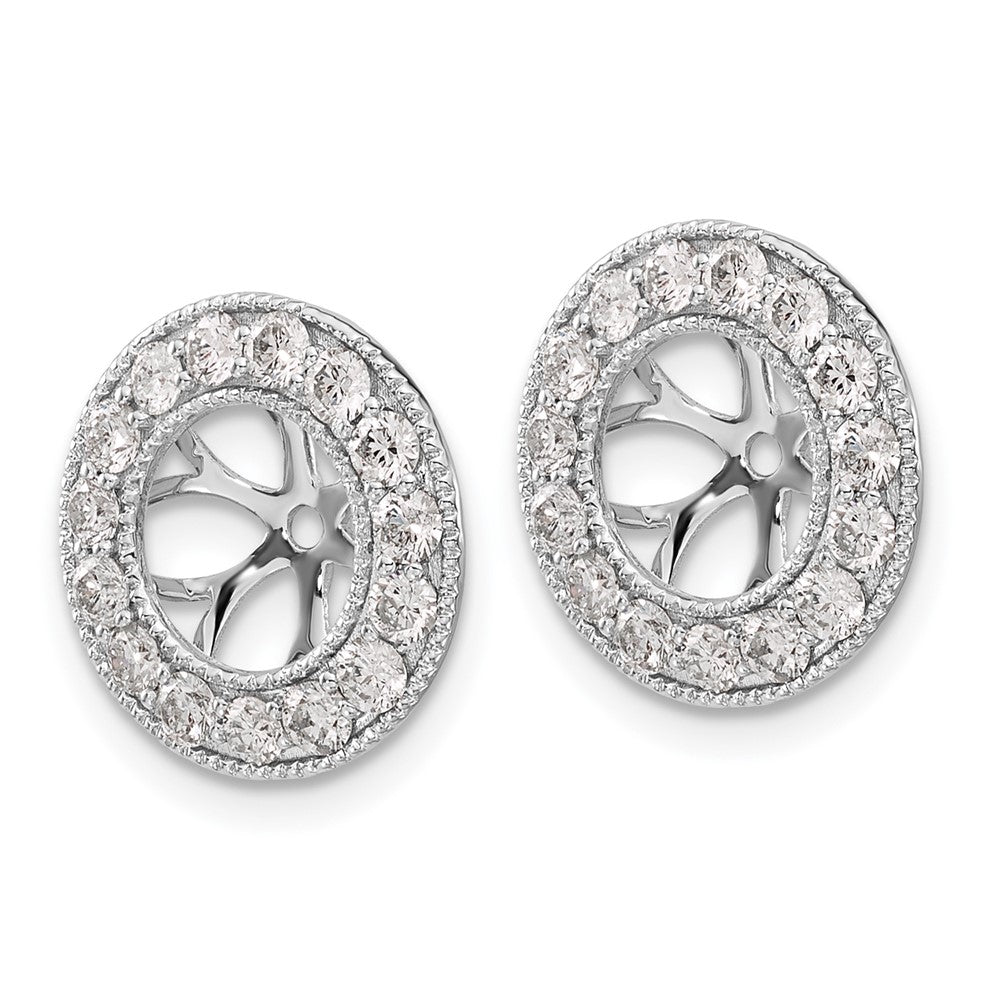 14K Weißgold Ohrring-Jackets mit 1 ct. laborgezüchtetem Diamant VS/SI+ G+, 7 mm