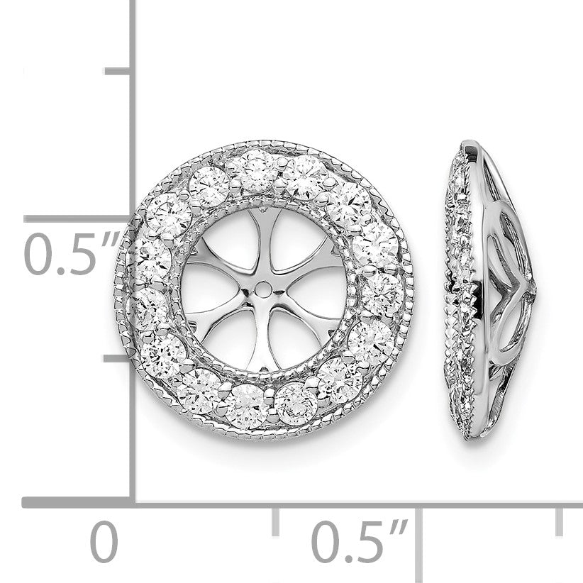 14K Weißgold Ohrring-Jackets mit 1 ct. laborgezüchtetem Diamant VS/SI+ G+, 7 mm