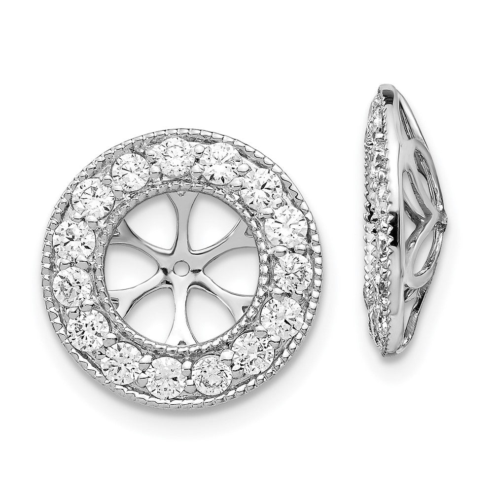 14K Weißgold Ohrring-Jackets mit 1 ct. laborgezüchtetem Diamant VS/SI+ G+, 7 mm