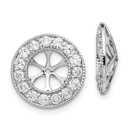 14K Weißgold Ohrring-Jackets mit 1 ct. laborgezüchtetem Diamant VS/SI+ G+, 7 mm