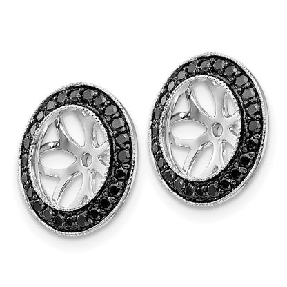 14K Weißgold 3/8ct Schwarz Diamant Ohrring Jacken