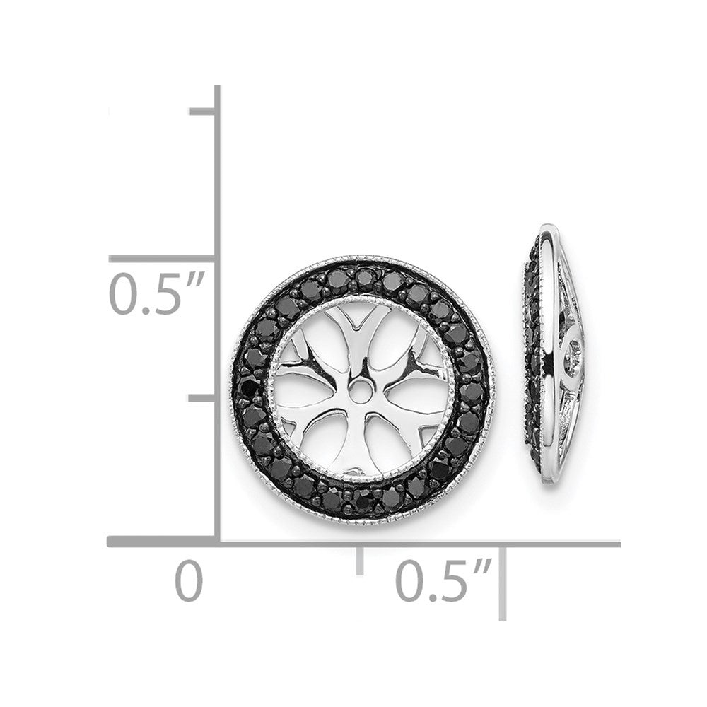 14K Weißgold 3/8ct Schwarz Diamant Ohrring Jacken