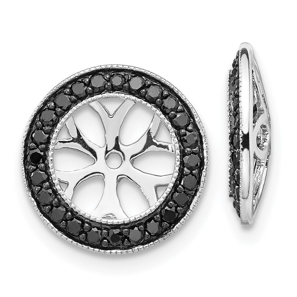 14K Weißgold 3/8ct Schwarz Diamant Ohrring Jacken