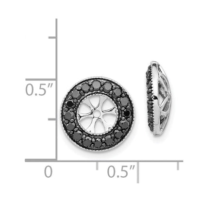 14K Weißgold 3/4ct Schwarz Diamant Ohrring Jacken
