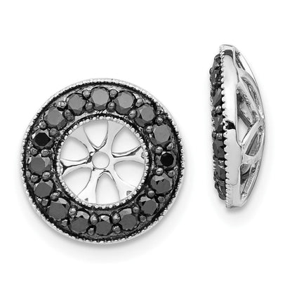 14K Weißgold 3/4ct Schwarz Diamant Ohrring Jacken
