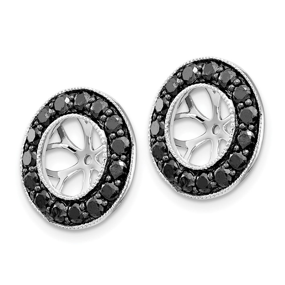 14K Weißgold 1ct Schwarz Diamant Ohrring Jacken