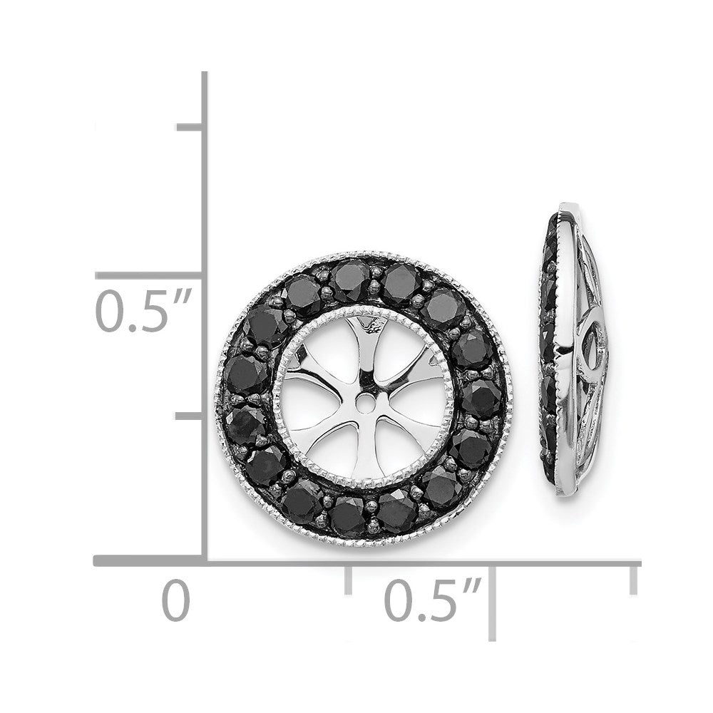 14K Weißgold 1ct Schwarz Diamant Ohrring Jacken