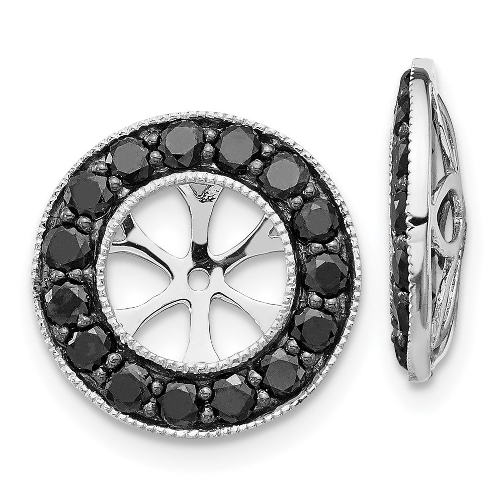14K Weißgold 1ct Schwarz Diamant Ohrring Jacken