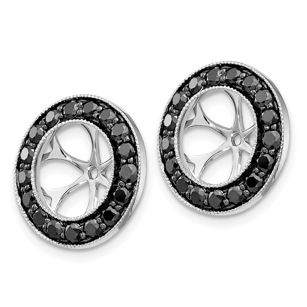 14K Weißgold 1 1/6ct Schwarz Diamant Ohrring Jacken