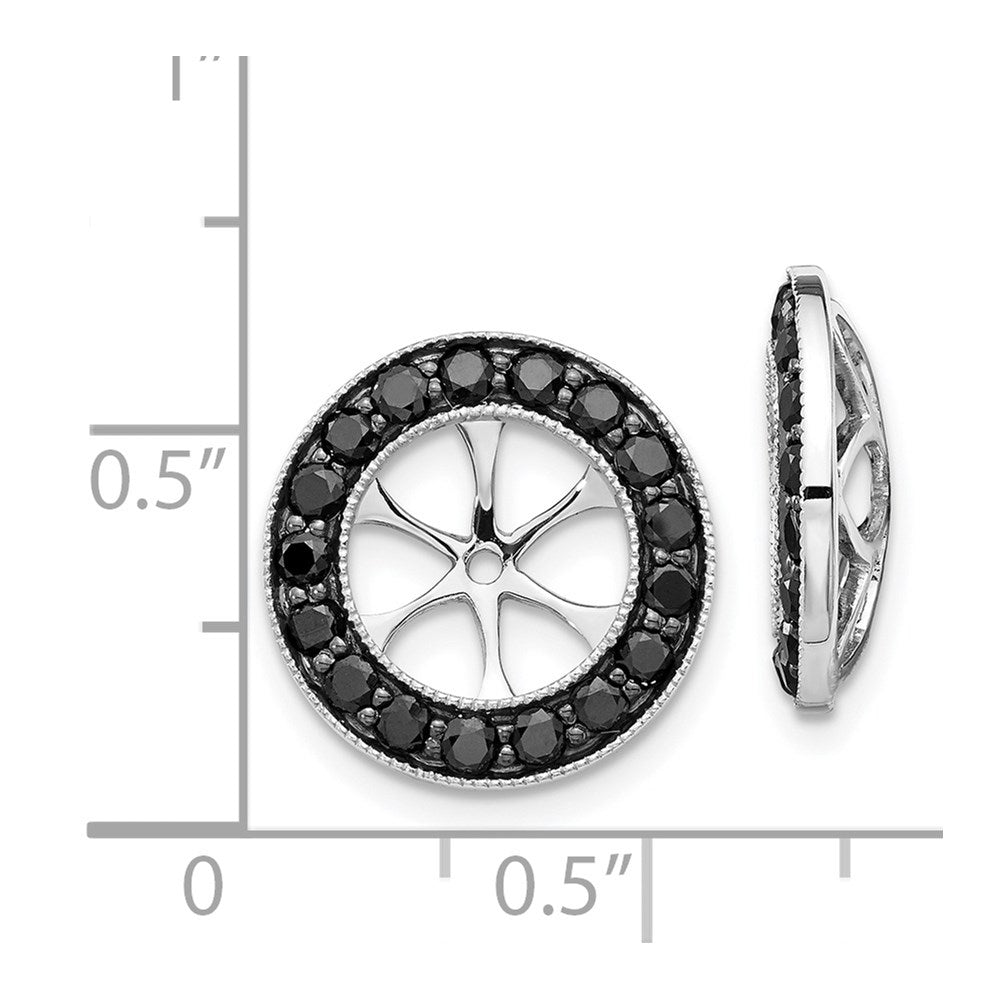 14K Weißgold 1 1/6ct Schwarz Diamant Ohrring Jacken