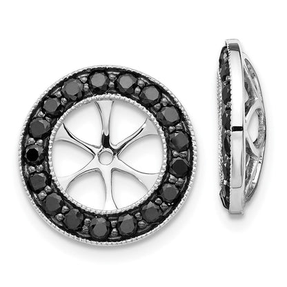 14K Weißgold 1 1/6ct Schwarz Diamant Ohrring Jacken