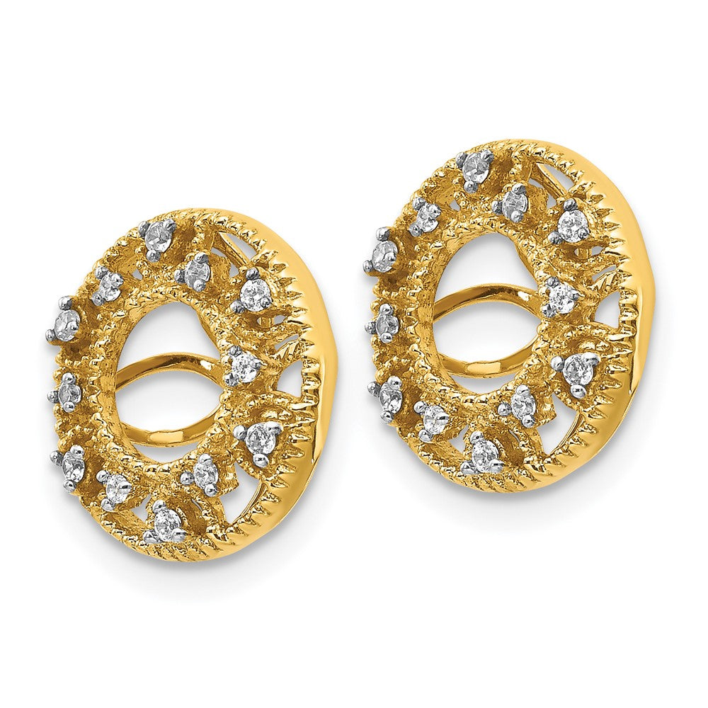 14K Gelbgold Fantasie Diamant Ohrring Jacken