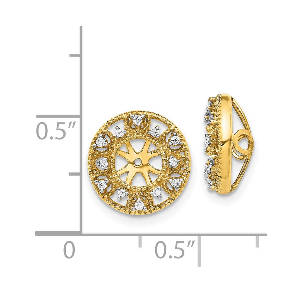 14K Gelbgold Fantasie Diamant Ohrring Jacken