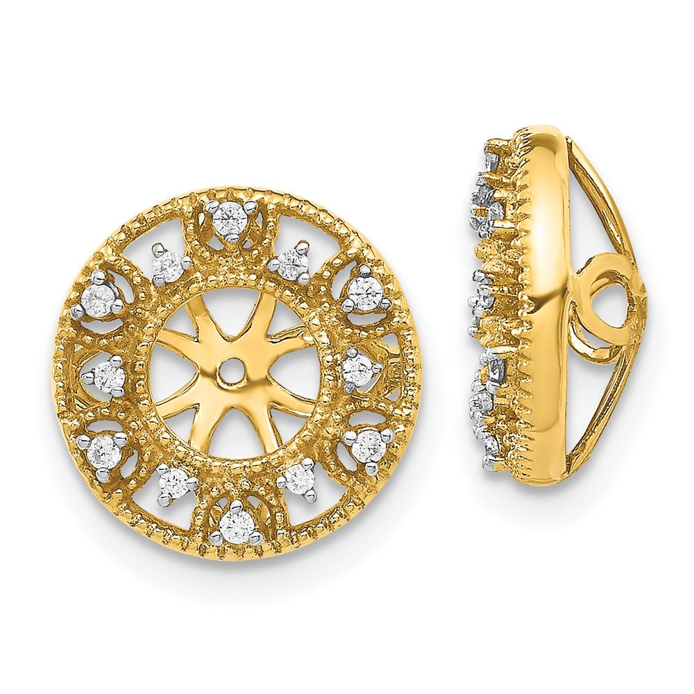 14K Gelbgold Fantasie Diamant Ohrring Jacken