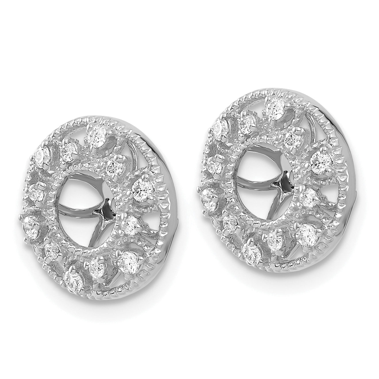 14K Weißgold Fantasie Diamant Ohrring Jacken
