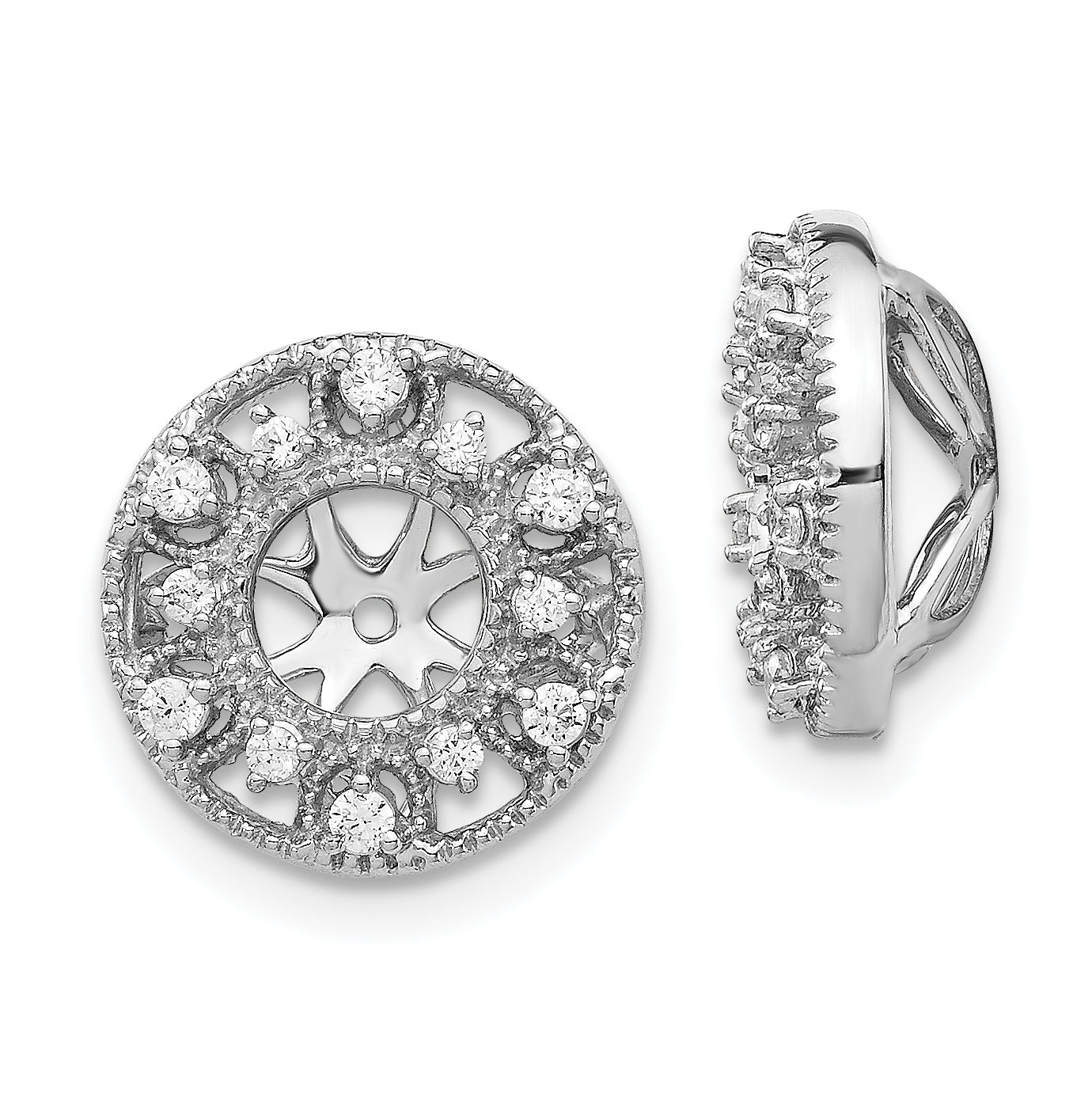 14K Weißgold Fantasie Diamant Ohrring Jacken