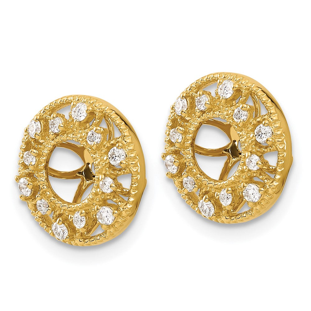 14K Gelbgold Fantasie Diamant Ohrring Jacken