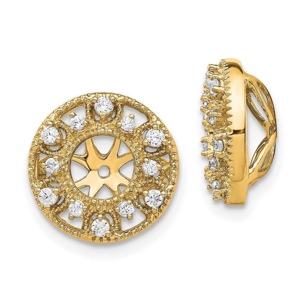 14K Gelbgold Fantasie Diamant Ohrring Jacken