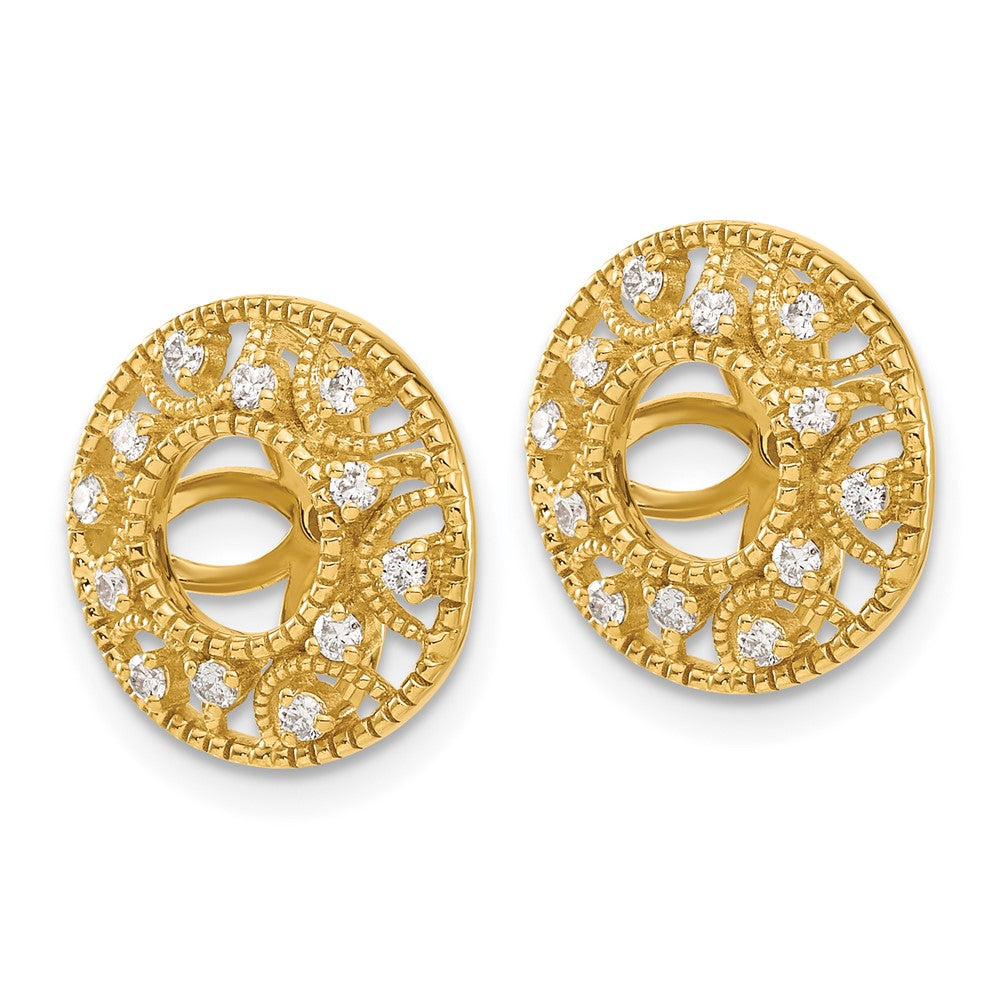14K Gelbgold Fantasie Diamant Ohrring Jacken