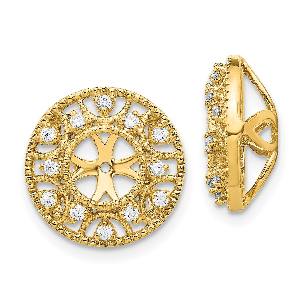 14K Gelbgold Fantasie Diamant Ohrring Jacken