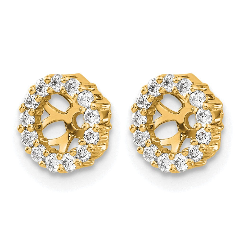 14K Gelbgold Ohrring-Jacket mit 0,25 ct. im Labor gezüchtetem Diamant VS/SI+ G+ für 4,25 mm Ohrringe