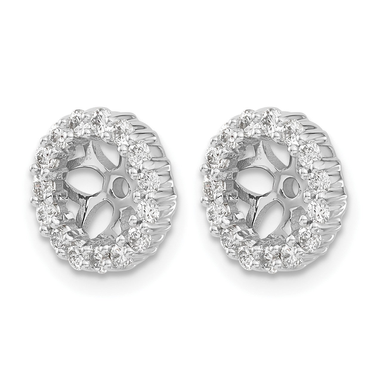 14K Weißgold Ohrring-Jacket mit 0,5 ct. laborgezüchteten Diamanten VS/SI+ G+ für 5,25 mm